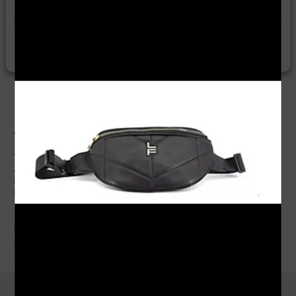 London Fog Ramona Quilted Beltbag. Black.